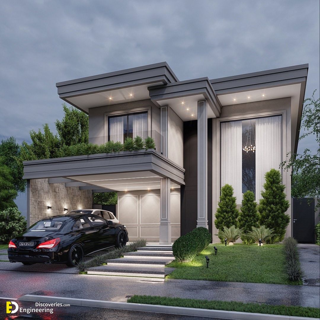 طراحی نمای ساختمان ویلایی مدرن